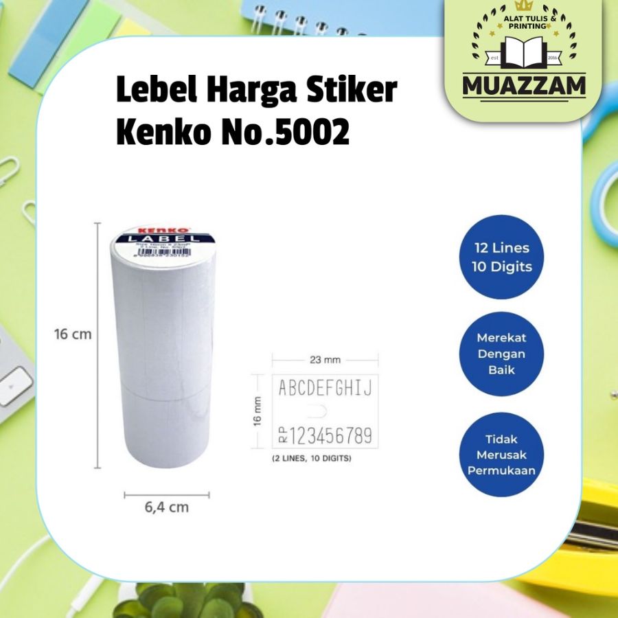 Kenko Label Harga 2 Line 5002 @10