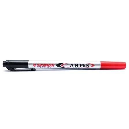 Snowman Twin Pen Hitam Merah
