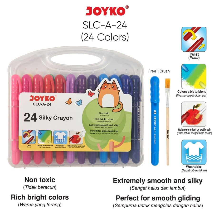 Joyko Silky Crayon 24 SLC-A-24