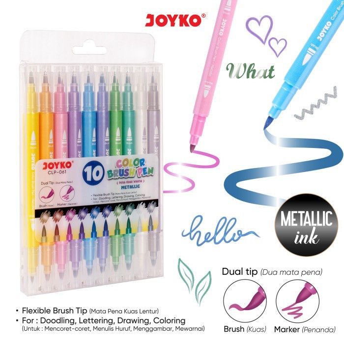 Joyko Brush Pen Metalic 10 CLP-061