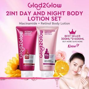 Glad2glow body serum Niacinamide dan retinol 180ml