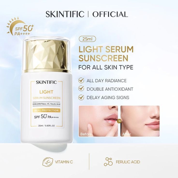 Skintific light serum sunscreen spf50 25ml