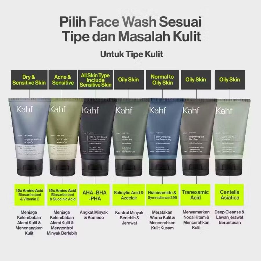 Kahf face wash pria-100ml