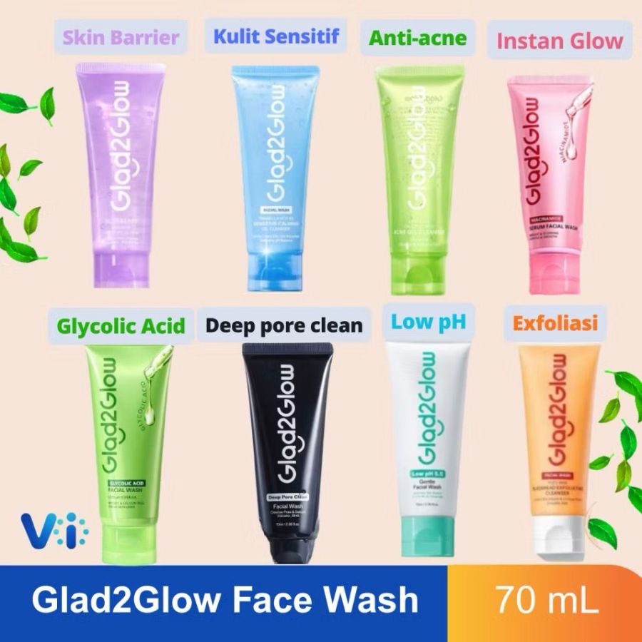 Glad2glow facial wash 60ml -all item