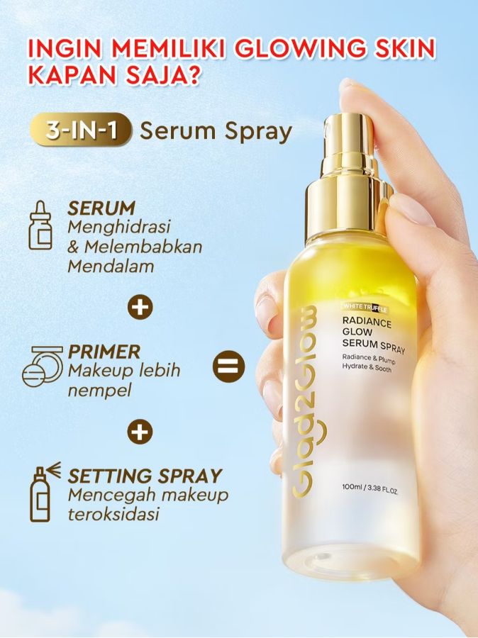 Glad2glow radiance glow serum spray
