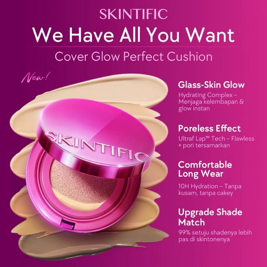 Skintific cover glow perfect cushion