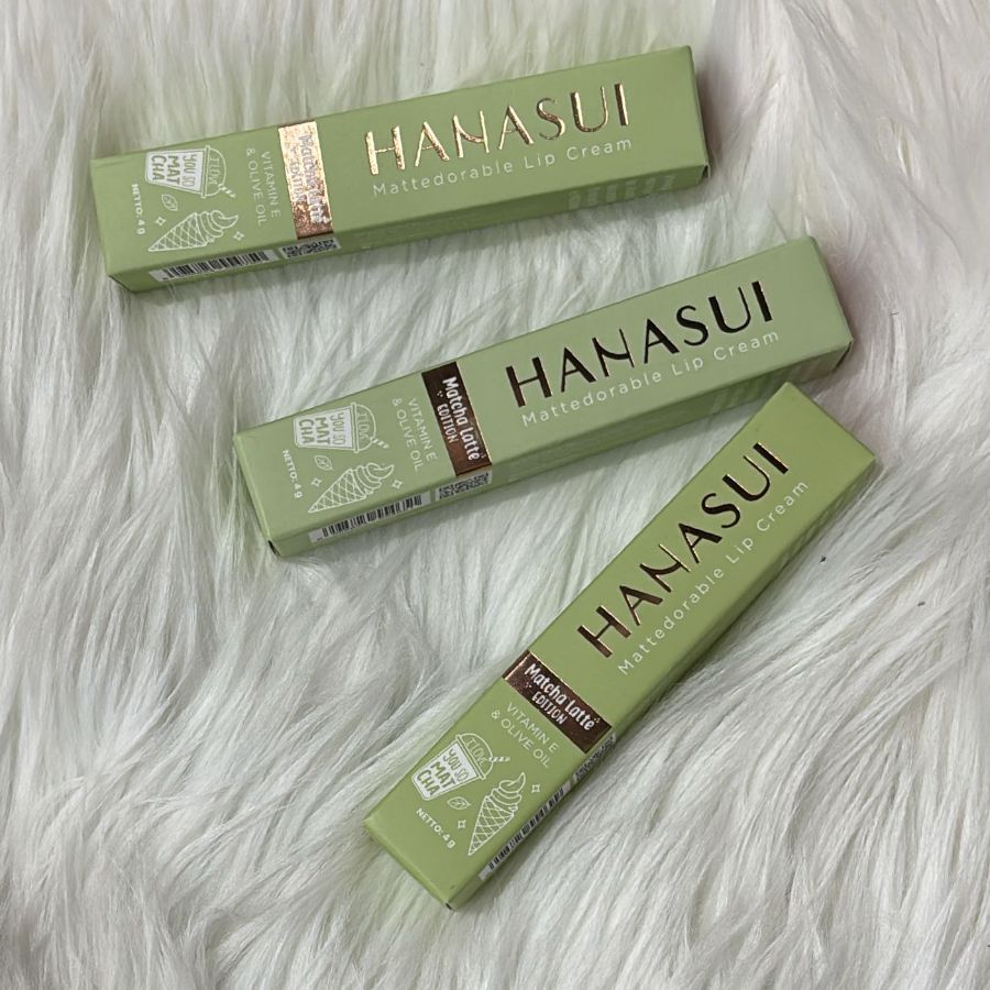 Hanasui mattedorable matcha latte lipcream 