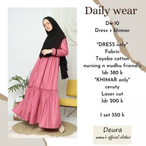 Deura Gamis Daily Wear ori Branded Original(pink)
