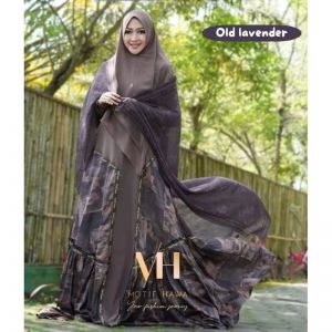  Motif Hawa Daviya set gamis + Khimar & Rumi series set gamis + Scarf jumbo 140 x 140 (Rumi Khimar + scarf)