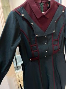 Lva Turkish gamis (green maroon) 