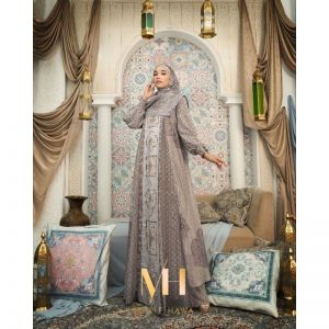  MOTOF HAYA The Royal Raya SerieS Dress + Scarf GREY