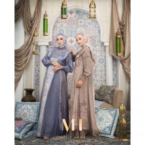 MOTIF HAWA The Royal Raya Series by Motif Hawa  Dress + Scarf (DENIM)