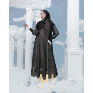  Motif Hawa Gamis Lissandra set gamis + Voal  (BLACK)
