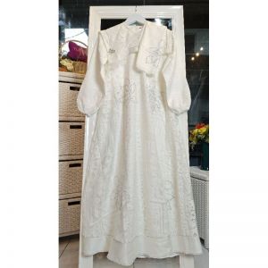  STARLA Raya series by Motif Hawa original branded included Gamis + Voal (ANAK WHITE)