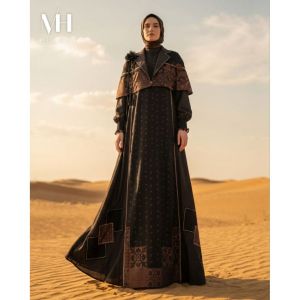 Motif Hawa VALENTINA series Gamis + outer cape + Scarf (BLACK)