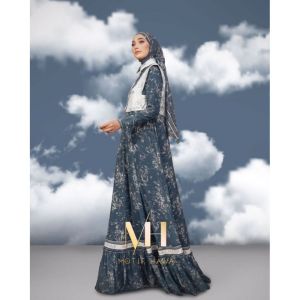 Motif Hawa JEANOVA series set gamis + voal (DARK BLUE)