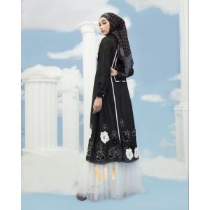  Gamis set scarf ROSEMARY NEW SERIES by Motif Hawa (BLACK)