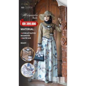  Gamis SR CLOTH SERIES BATIK NIRMALA (BROWN)