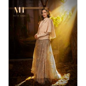 Motif Hawa One set terdiri dari inner, outer, rok, dan scarf (CREAM)