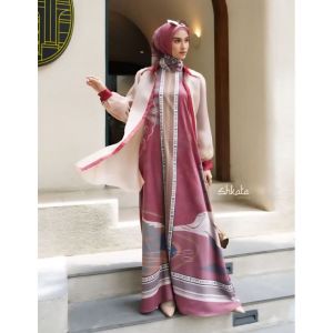  Shkata Series Sadira Maroon mocca gamis outer