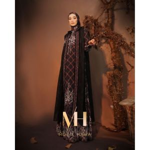 Motif Hawa CLARISSA series BESTSELLERS Gamis set of 3 Gamis + Outer + Voal (HITAM)