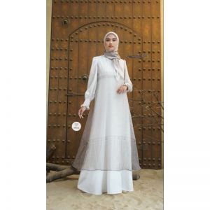 Gamis AdhaRaya NISREEN DRESS set Scarf & Baju Koko Pria By Shkata