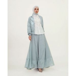  Motif Hawa Savana series set Blouse + Outer + Skirt + Scarf (blue)