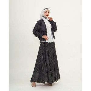 Motif Hawa Savana series set Blouse + Outer + Skirt + Scarf ( BLACK )