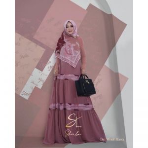  Gamis Sheila Series Irish Pink Dusty by Motif Hawa