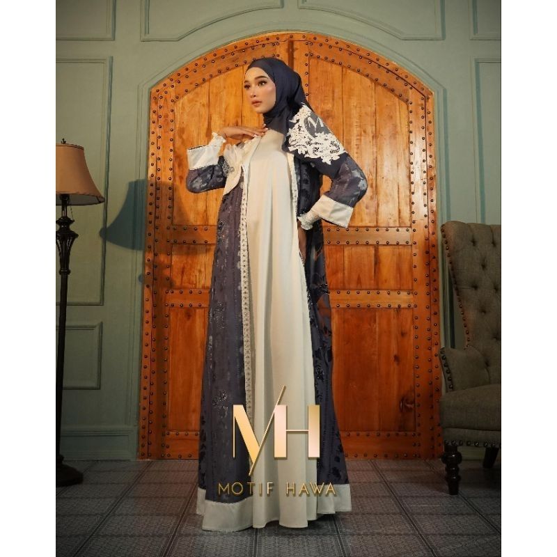  Morgana Series by Motif Hawa Set Gamis + Scarf(DENIM)