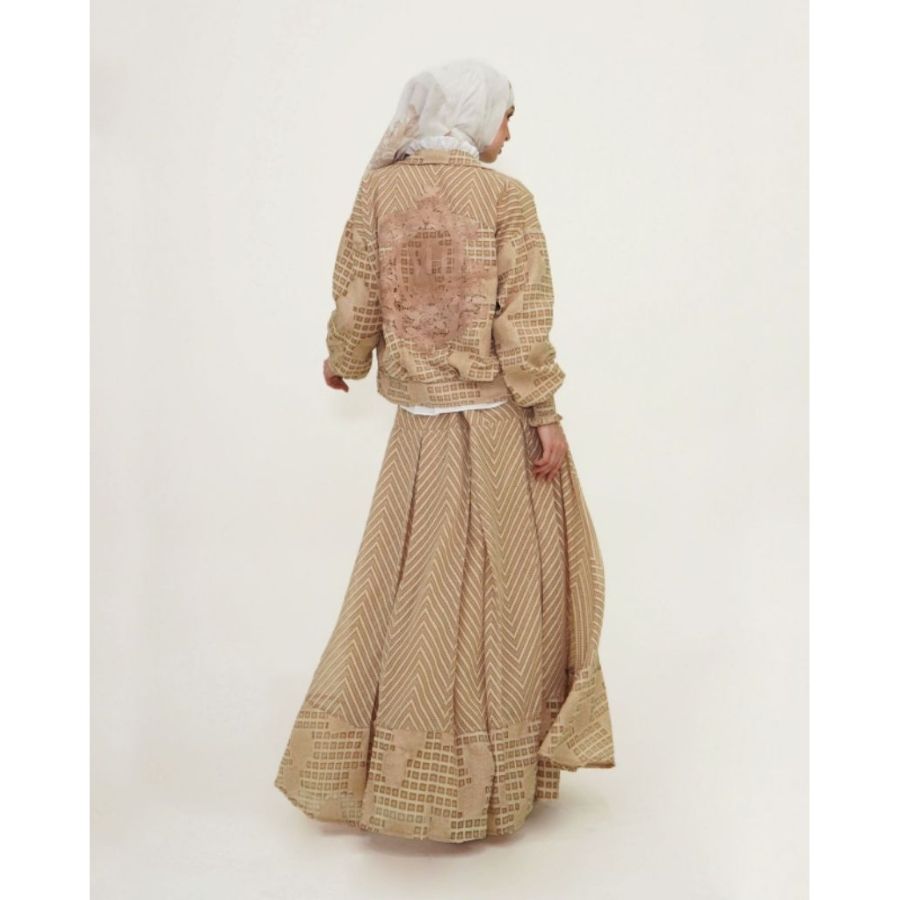  Motif Hawa Savana series set Blouse + Outer + Skirt + Scarf (GOLD)