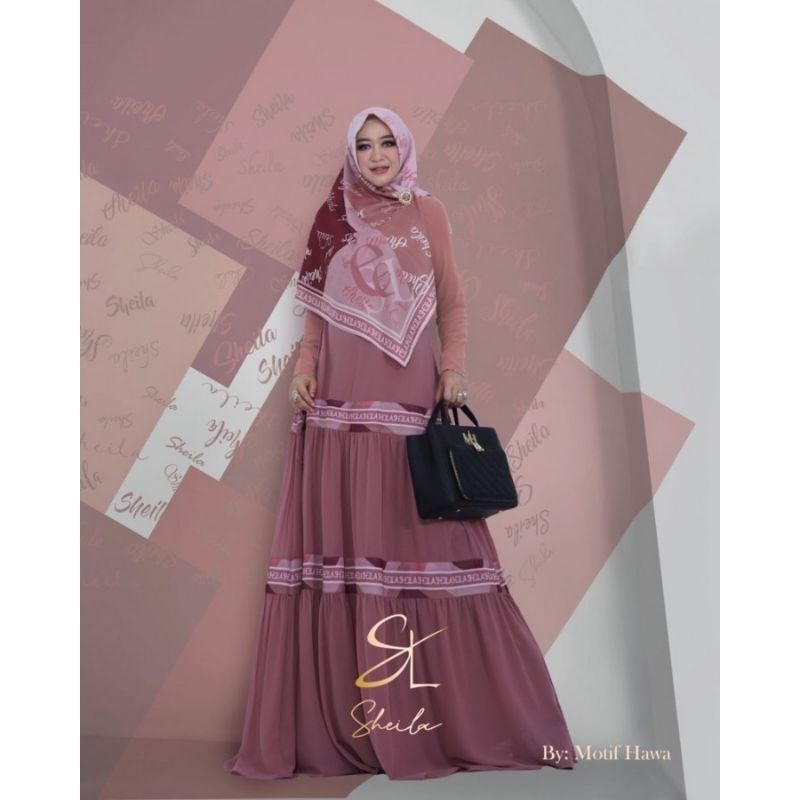  Gamis Sheila Series Irish Pink Dusty by Motif Hawa
