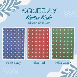 Kertas Kado SQUEEZY - POLKA NAVY