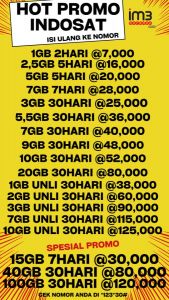 HOT PROMO ISAT 1GB 2H