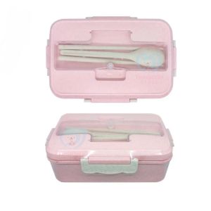 Kotak Bekal Jerami +sendok
