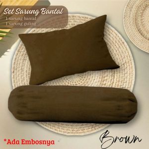 Set Sarung Bantal & Guling - BROWN