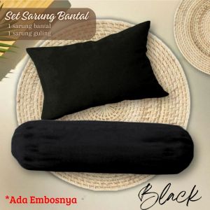 Set sarung bantal & guling - BLACK