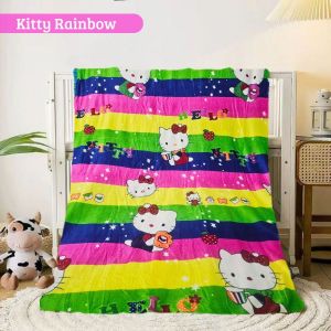 Selimut Karakter - KITTY RAINBOW