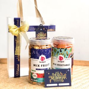 Paket Hampers Raya Navy / Green Special Idul Fitri Isi 2 Toples Mix 1000 ml