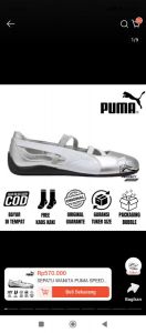 Sepatu Puma Ballerina Abu ukuran 40