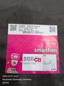 Kartu data smart 8gb 14hari