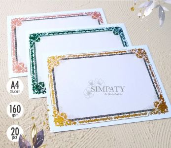 Blanko / Kertas Sertifikat Foil Emas A4