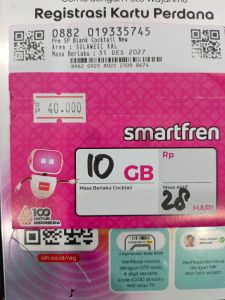 Kartu data smart 10gb28hari