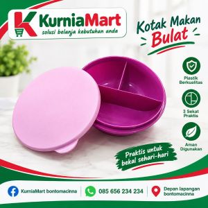 Kotak bekal bulat sekat 