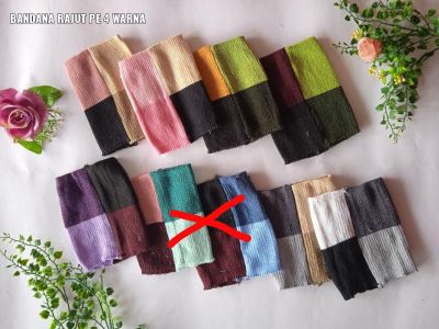 Bandana rajut PE 4 warna 