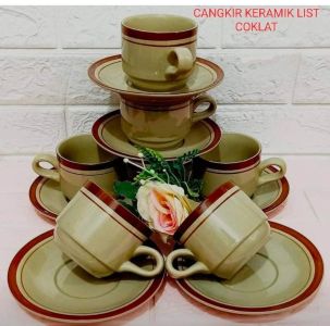 Cangkir list cokelat