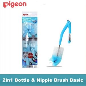 Sikat Botol Pigeon Biru 2in1 Botol+Nipple brush
