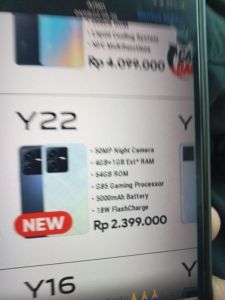 HP VIVO Y22 4/64 NEW