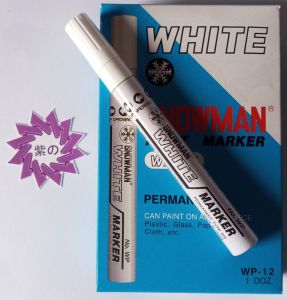 Snowman Paint Marker White