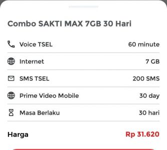 Data tsel combo sakti 7gb 30h